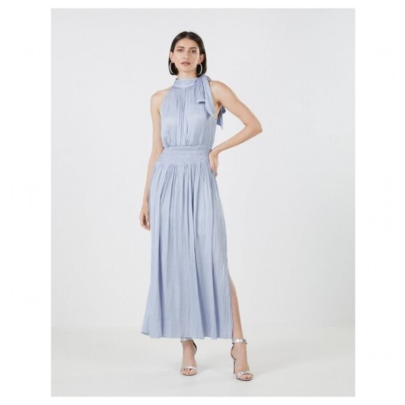 BCBGMAXAZRIA Xenia Halter Maxi Dress In Xenon Blue - Picture 2 of 9